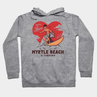 Vintage Surfing You'll Love Myrtle Beach, South Carolina // Retro Surfer's Paradise Hoodie